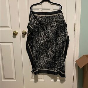 George Black and Gray Animal Print Scarf
